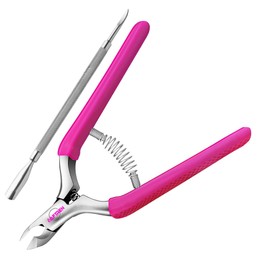 Professional Cuticle Nipper Sharp Stainless Steel Cuticle Scissors Non-Slip Handle Precisely Removing Excess Cuticles and Dead Skin (Purpul, 4 Inch)