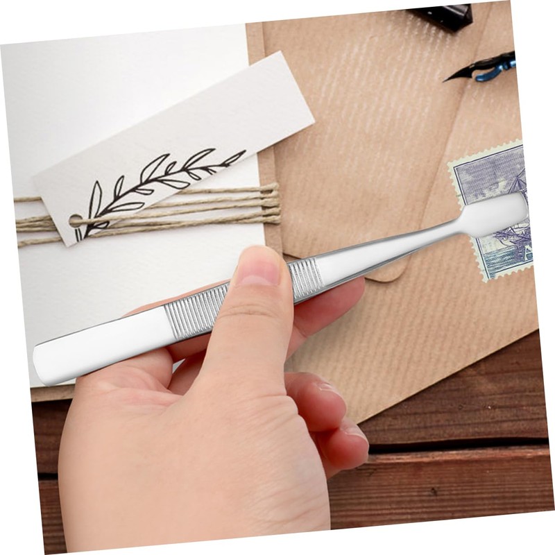 OATIPHO 4pcs Stainless Steel Stamp Grip Tweezers Precision Handling Tools