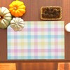 Linen Spring Placemats Set of 4 Buffalo Check Plaid Easter