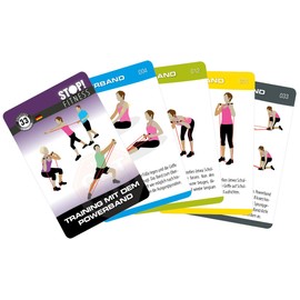 STOP! Fitness Training with the Powerband, Training Cards, German Version, Card Size 66 x 100 mm with Plastic Box
