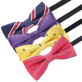 AUSKY Paquete de 4 pajaritas ajustables preatadas para bebés y niños pequeños en diferentes colores de estilo, 4 paquetes de colores mezclados., Small
