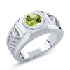 Gem Stone King Men's 925 Sterling Silver Gemstone Birthstone Ring