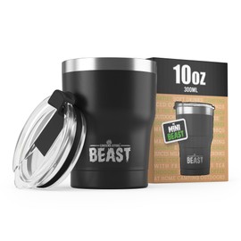 Beast 10 oz Tumbler Stainless Steel Vacuum Insulated Coffee Ice Cup Double Wall Travel Flask (Matte Black)