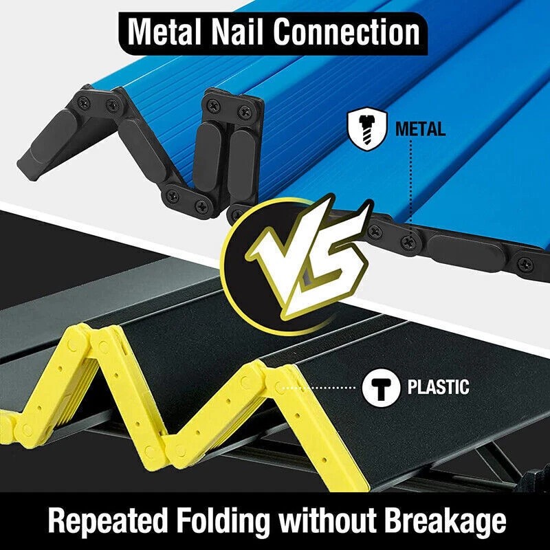 VILLEY Portable Camping Table Lightweight Aluminum Folding Beach Table for