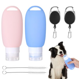 Pack of 2 90 ml Food Tubes for Filling Dogs, Food Dummy Dogs, The Empty Tubes for Filling Are Reusable and Easy to Clean (Blue + Pink)