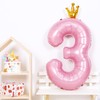 hzqruqh 40 Inch Crown Pink Number 3 Balloon, Big Conjoined