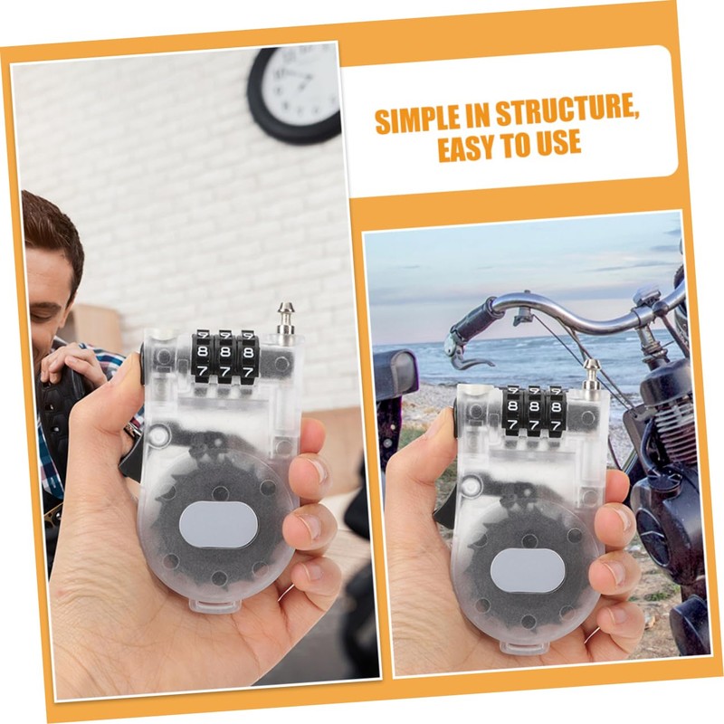 KOMBIUDA 6pcs Portable Anti-Theft Skateboard Lock Lightweight Retractable Cable for