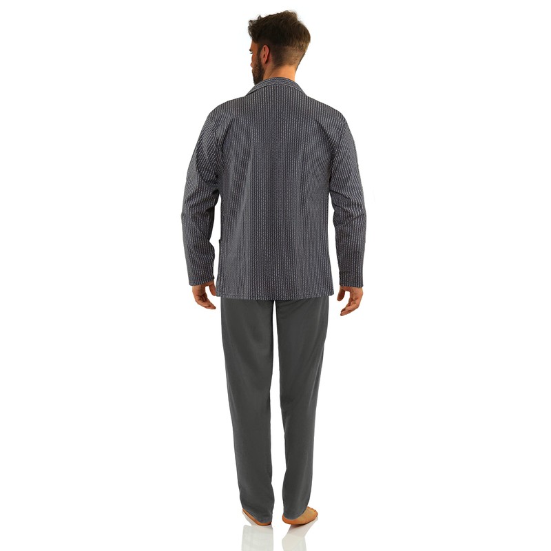 sesto senso Elegant Men's Long Button Down Pyjamas 100% Cotton