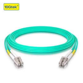 10Gtek Fiber Patch Cable - LC to LC OM3 10Gb/Gigabit Multi-Mode Jumper Duplex 50/125μm LSZH Fiber Optic Cord for SFP Transceiver, Aqua, 4-Meter(13.1ft), 2-Pack