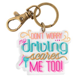 Karma, Women’s Acrylic Keychain, Keychain for Backpack, Purse Bag Accessories Cute Women's Keyrings and Keychains for Girls Purse, My Driving