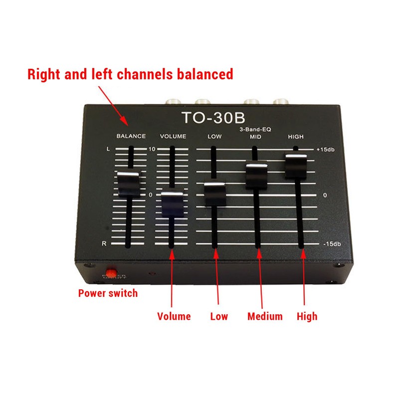 Stereo EQ Equalizer, 3 Band Equalizer Stereo EQ Preamp, High,