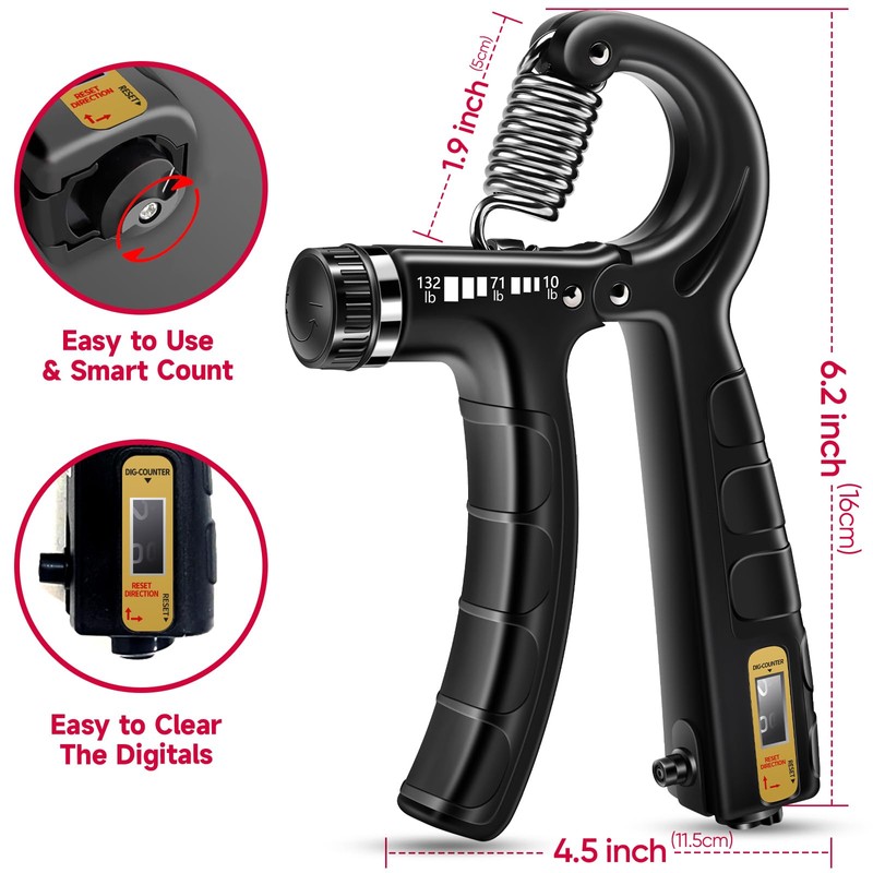 FitBeast Hand Grip Strengthener Workout Kit (5 Pack) - 2