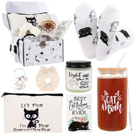 LiYiQ LiYiQ Cat Lover Gifts for Women - Cat Mom Gifts, Crazy Cat Lady Essentials: Makeup Bag, Socks, Scrunchies, Greeting Cards - Perfect for Birthdays & Mother's Day