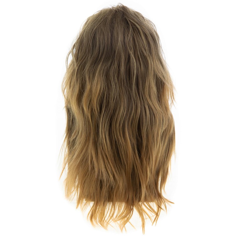 Dsimeig Mens Long Wavy Brown Wig Natural Layered Synthetic Halloween