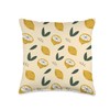 Vitamin F Lemons Pattern Yellow Fruit Citrus Design Throw Pillow,