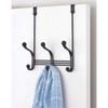 iDesign 53092 York Metal Over the Door Organizer, 3-Hook Rack