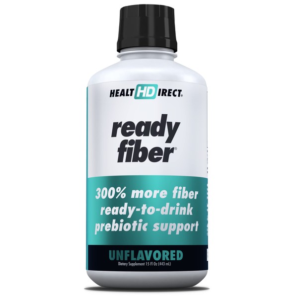 HEALTH DIRECT Ready Fiber Prebiotic Liquid Fiber Supplement for Women, Men, and Kids. Easier Than Fiber Gummies, Fiber Powders and Fiber Pills for Women, 15oz, Unflavored