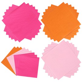 JarThenaAMCS 150Pcs Pink and Orange Cocktail Napkins 3 Colors Paper Napkin Disposable Dessert Beverage Napkin for Birthday Baby Shower Tequila Sunrise Bachelorette Party