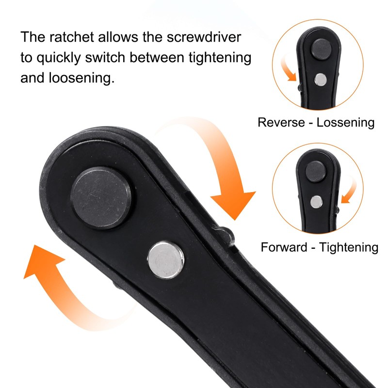 HARFINGTON Right Angle Screwdriver 4" 90 Degree Magnetic Mini Ratchet