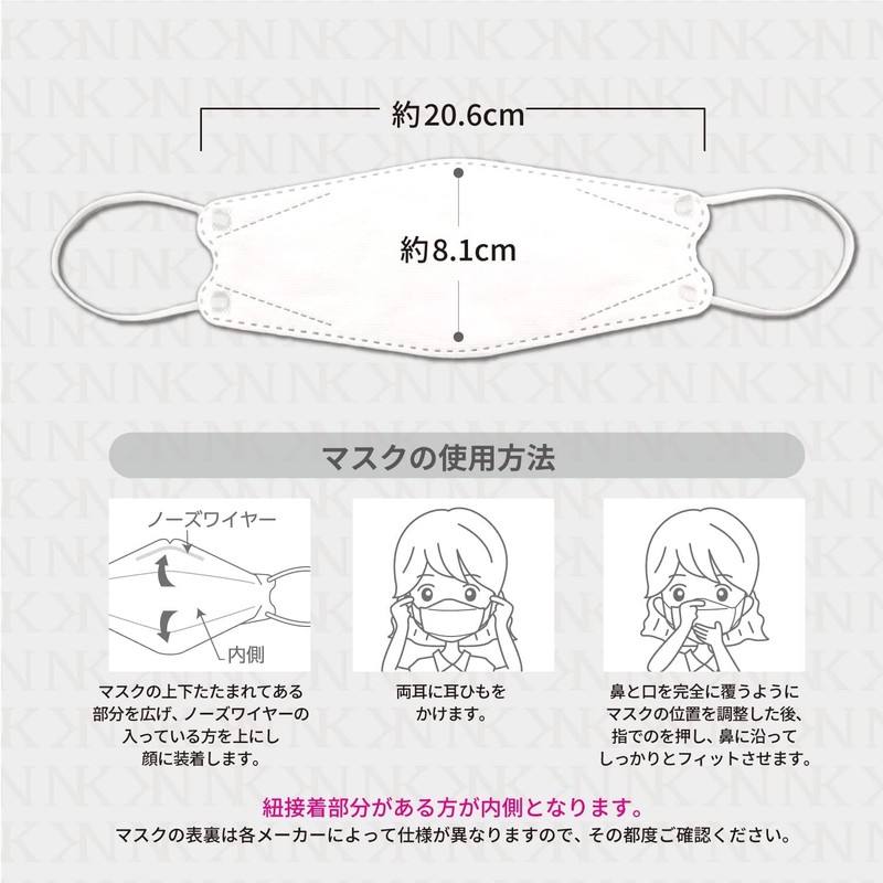 Nishikin Nikikin KF94 Non-woven Mask, Disposable, High Density 4-Layer Filter,