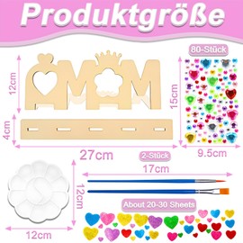 MOAZIFI 8-Stück Muttertaggeschenk Set, Bilderrahmen Basteln Muttertagsgeschenk, Bilderrahmen Zum Bemalen Mama Geschenk Muttertag, Handgefertigte Holzhalterung Dienen Als Muttertagsgeschenk Für Mama