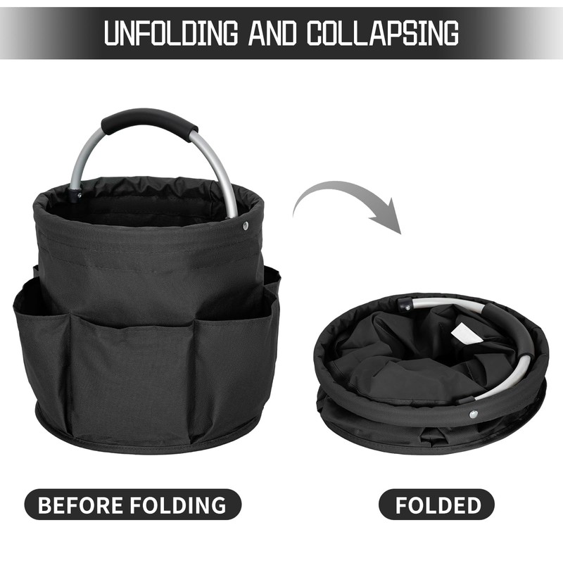 ATDORO Cleaning Caddy Organizer With Handle, Foldable Bucket Organizer, Caddy