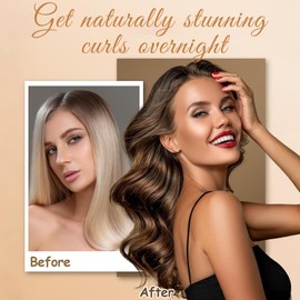 3 Stück Hitzefreie Lockenwickler, und 1 Seidentuch,Lockenwickler Über Nacht mit Haken,Lockenwickler über Nacht,Heatless Curls Band,Overnight Blowout Locken für Lange Medoum und Kurze Haare, Khaki