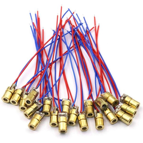 Hailege 20pcs 5V 650nm 5mW Red Dot Laser Head Red