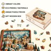 Jigfoxy Wooden Puzzles for Adults, 260-Piece Christmas Suitcase Scenery Jigsaw