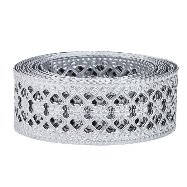 CraftyCrocodile Metal Ribbon for Decor Craft - Decorative Silver Trim