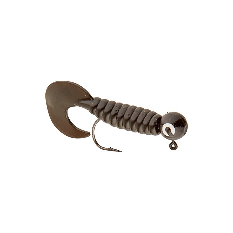 Johnson Swimming Grubs Fishing Bait, Black, 3" | 8cm |1/4