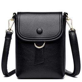 Angel's Closet Women's Shoulder Bag, Crossbody Design, Lightweight, Small, Large Capacity, Adjustable Length, Smartphone Pouch, Compact, Lightweight, Women's, Christmas Gift, Black