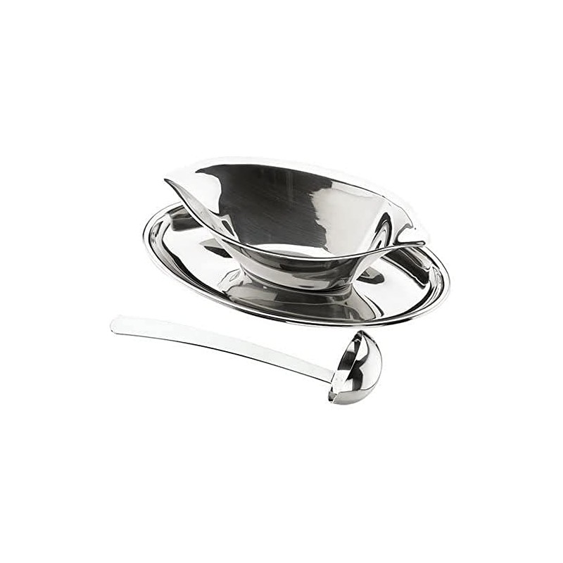 Lacor-62424-SAUCE SERVER LUXE W/SPOON ST.STEEL