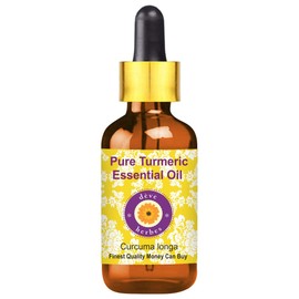 Deve Herbes Pure Turmeric Essential Oil (Curcuma Longa) with Glass Dropper Steam Distilled 50ml (1.69 oz)