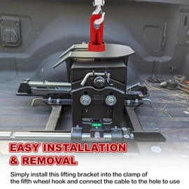 5th Wheel Lifting Hook Wheel Hitch Trailer 5th Wheel Lifting Bracket Replace #6100, Weight Capacity of 500 Lbs - Great for Trucks and Trailers, Easy to Install (Red)
