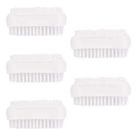 PARSA Beauty Double Sided Hand Brush Nail Brush - Nail Brush Set (5 Pieces White) - Hand Wash Brush for Bathroom, Toilet, Sink, Workshop