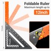 Preciva Foldable Carpenter Square Ruler, 12" (1/16" Scale) Aluminum Alloy