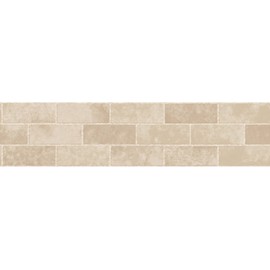 Fine Decor FDB50029 Cream Stone Tile Peel Stick Border, White & Off-White