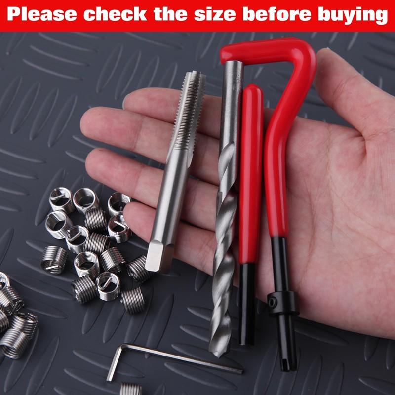 LEONTOOL 30 Pieces M8 x 1.25 Helicoil Thread Repair Kit,