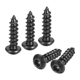sourcing map Hex Socket Self Tapping Screws, M6 x 20mm Carbon Steel Wood Screw 25pcs
