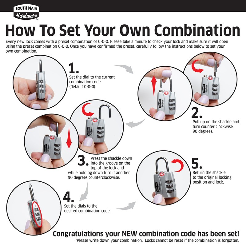 South Main Hardware Instant Search Alert TSA Accepted Combination Luggage