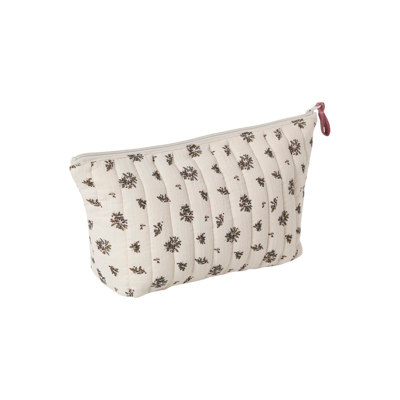 VERTBAUDET Children's Wash Bag Made of Muslin White Floral