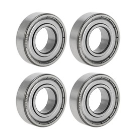 ACROPIX 6004ZZ Deep Groove Ball Bearings P5 20x42x12mm Lubricated Double Metal Seal Silver Tone Scooter Skateboard Wheel - Pack of 4