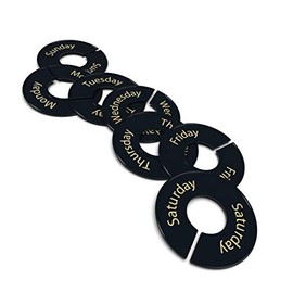 Discount Sizing Round Size Dividers - Days of The Week (Black with Gold Font)