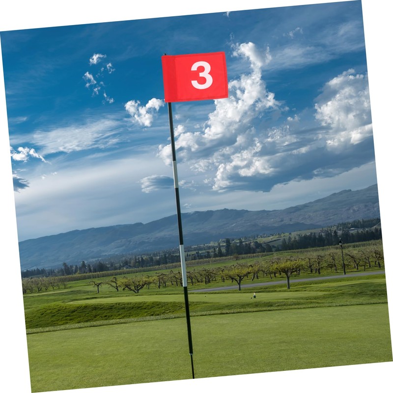 CORHAD 3Pcs Portable Golfing Flags Court Flags with Numbered Design