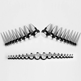 COOEAR Ear Gauges Kit Piercing Tapers Earrings Plugs Tunnels Stainless Steel Expander Stretchers 1.6mm to 10mm 36 Pieces Set