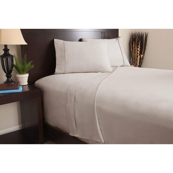 HNU 4 Piece Casual Taupe Brown Sheets Queen Size Solid