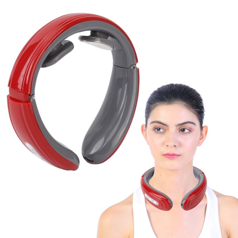 Wireless Pulse Neck Massager 6 Modes 9 Strengths Rechargeable Heating