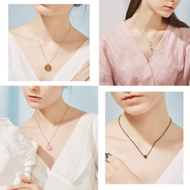 Thin O Cable Chain Necklace for Women Men 18K Gold Plated 2mm Rolo Link Chain, 20 Inch