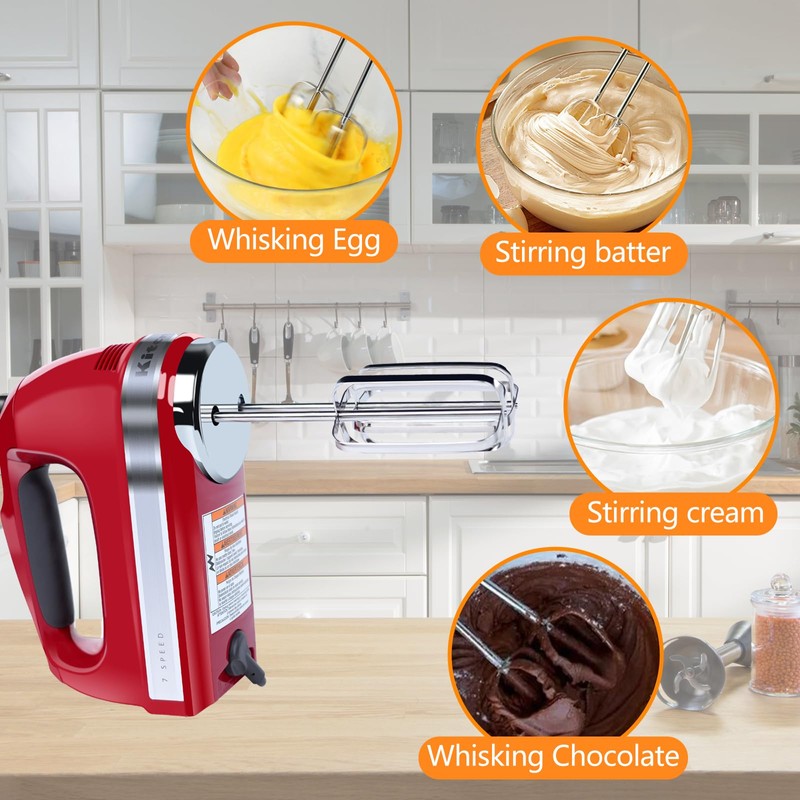 Hand Mixer Beaters Stainless Steel Attachments Compatible with Kitchen Aid